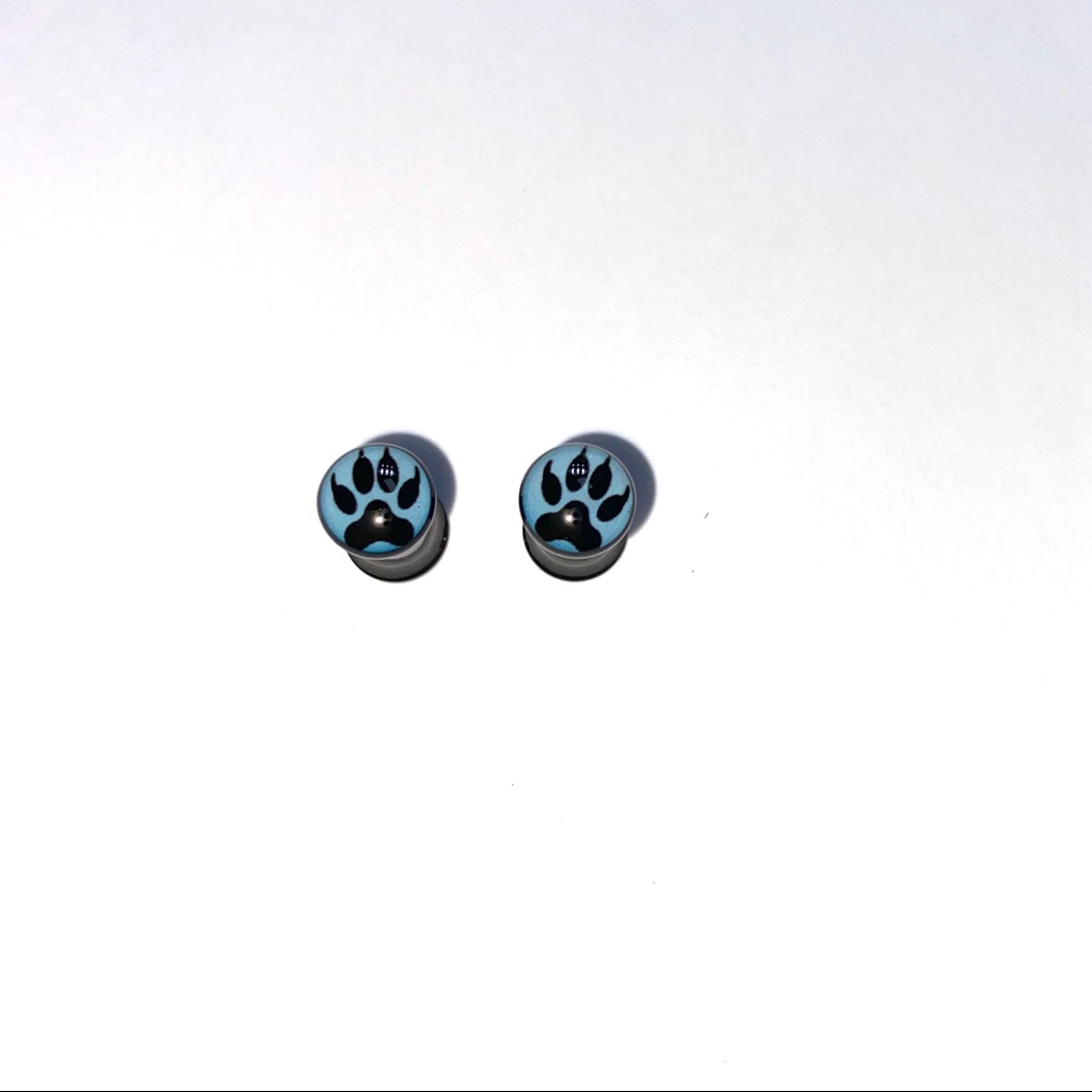 Wolf Paw Ear Gauge Plugs 2g 6mm